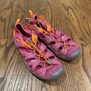 Keen Big Girls Moxie Sandals Waterproof Water Shoe Size 3 Slip On Pink Orange